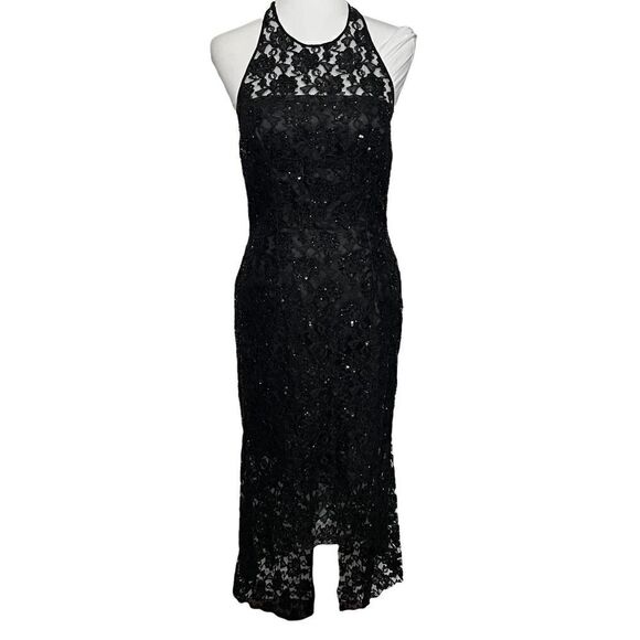 sean Collection Dress Halter High Low Lace Sequin Size S - Picture 1 of 9